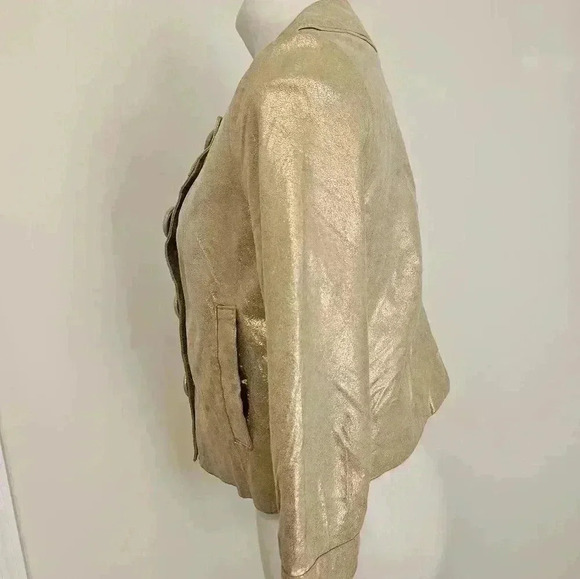 KARLIE Leather Cropped Jacket Size Large - Picture 5 of 13